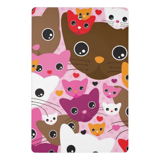 schattig kattenachtergrond mini klembord (Achterkant)