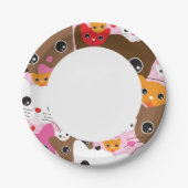 schattig kattenachtergrond papieren bordje (Voorkant)