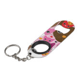 schattig kattenachtergrond sleutelhanger flessenopener (Voorkant Gekanteld)