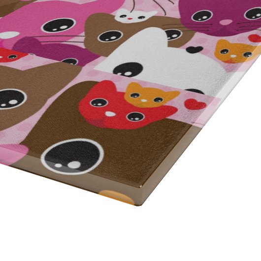 schattig kattenachtergrond snijplank (Hoek)