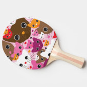 schattig kattenachtergrond tafeltennisbatje (Zijkant)