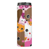 schattig kattenachtergrond thermosbeker (Achterkant)