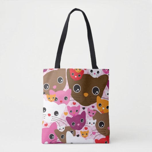 schattig kattenachtergrond tote bag (Voorkant)