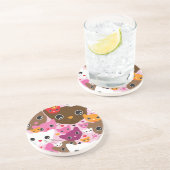 schattig kattenachtergrond zandsteen onderzetter (Zijkant)