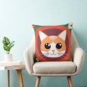 Schattig Kattengezicht Levendige Illustratie Kussen (Stoel)