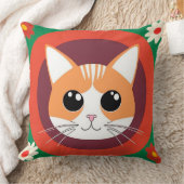 Schattig Kattengezicht Levendige Illustratie Kussen (Deken)