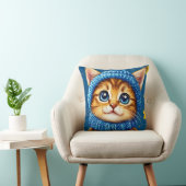 Schattig kattengezicht met oranje vacht kussen (Stoel)