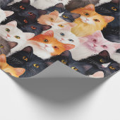 Schattig kattengezicht naadloos cadeaupapier (Hoek)