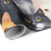 Schattig kattengezicht naadloos cadeaupapier (Rol Hoek)
