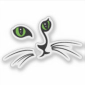 Schattig Kattengezicht Sticker (Voorkant)