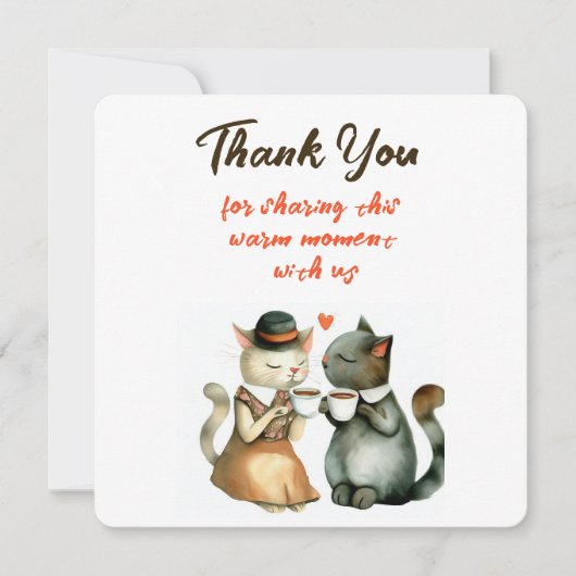 Schattig Kattenkoppel Trouw Dank Je Kaart (Voorkant)
