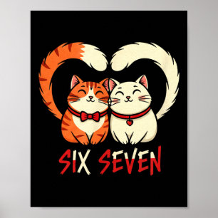 Schattig Kattenkoppel Valentijn Romantische Liefde Poster