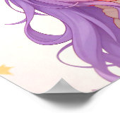 Schattig kattenoormeisje met pastelhaar poster (Hoek)