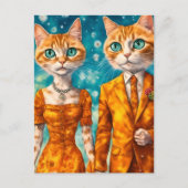 Schattig kattenpaar briefkaart (Voorkant)
