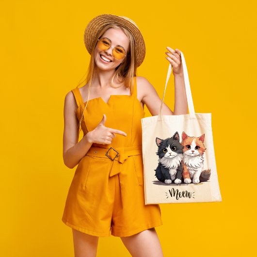 Schattig kattenpaar ontwerp Canvas tas