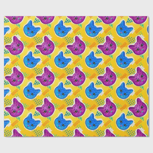 Schattig kattenpapier cadeaupapier (Vlak)