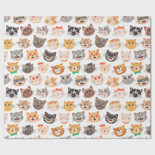 Schattig kattenpapier cadeaupapier (Vlak)