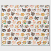 Schattig kattenpapier cadeaupapier (Vlak)