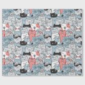 Schattig kattenpapier cadeaupapier (Vlak)