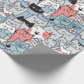 Schattig kattenpapier cadeaupapier (Hoek)