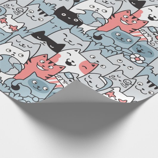 Schattig kattenpapier cadeaupapier (Hoek)