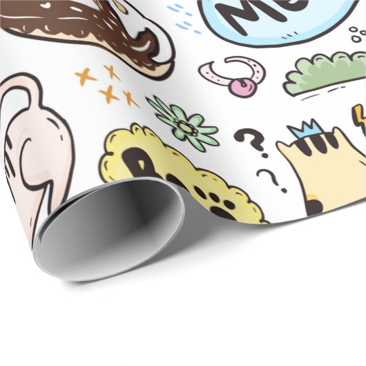 Schattig kattenpapier cadeaupapier (Rol Hoek)