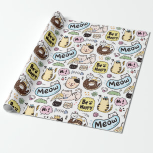 Schattig kattenpapier cadeaupapier
