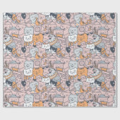 Schattig kattenpapier cadeaupapier (Vlak)