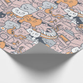 Schattig kattenpapier cadeaupapier (Hoek)