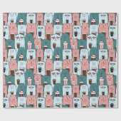 Schattig kattenpapier cadeaupapier (Vlak)