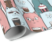 Schattig kattenpapier cadeaupapier (Rol Hoek)