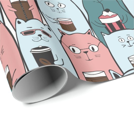 Schattig kattenpapier cadeaupapier (Rol Hoek)