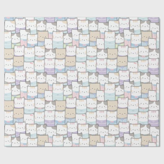 Schattig kattenpapier cadeaupapier (Vlak)