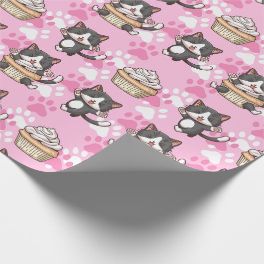 Schattig kattenpapier cadeaupapier (Hoek)