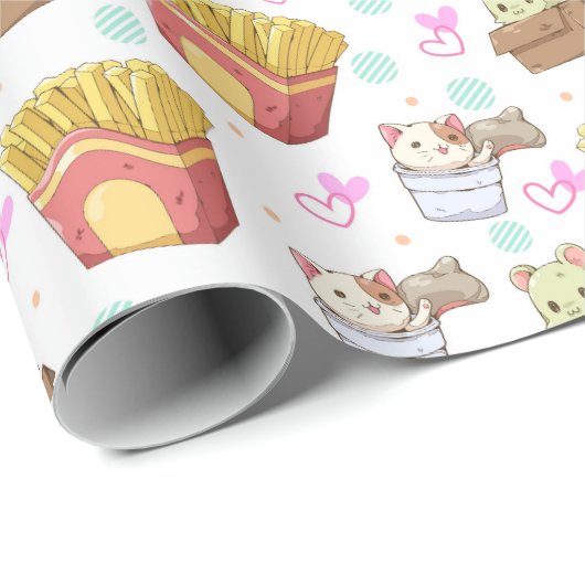 Schattig kattenpapier cadeaupapier (Rol Hoek)