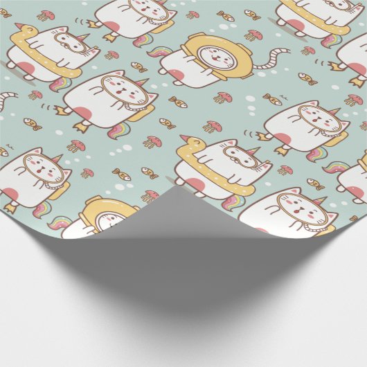 Schattig kattenpapier cadeaupapier (Hoek)