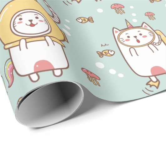 Schattig kattenpapier cadeaupapier (Rol Hoek)