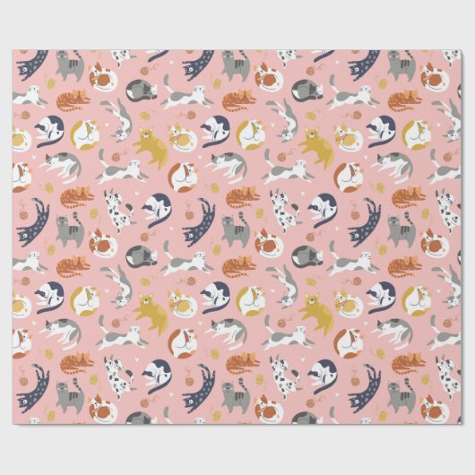 Schattig kattenpapier cadeaupapier (Vlak)