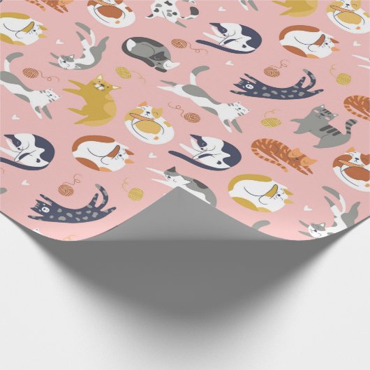 Schattig kattenpapier cadeaupapier (Hoek)