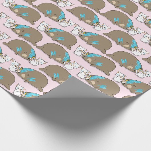 Schattig kattenpapier cadeaupapier (Hoek)