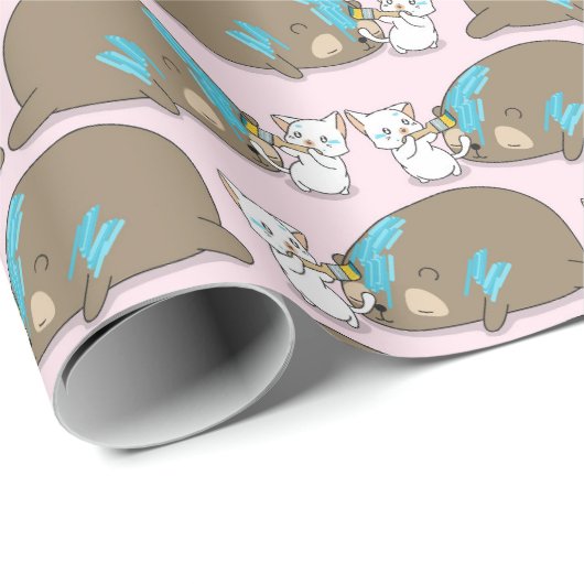 Schattig kattenpapier cadeaupapier (Rol Hoek)