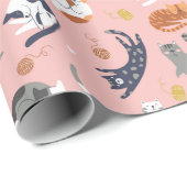 Schattig kattenpapier cadeaupapier (Rol Hoek)