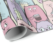 Schattig kattenpapier cadeaupapier (Rol Hoek)
