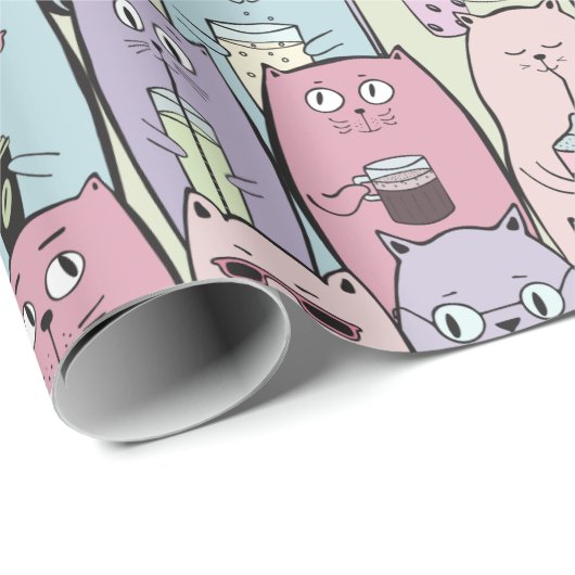 Schattig kattenpapier cadeaupapier (Rol Hoek)