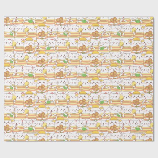 Schattig kattenpapier cadeaupapier (Vlak)