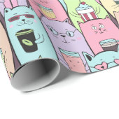 Schattig kattenpapier cadeaupapier (Rol Hoek)