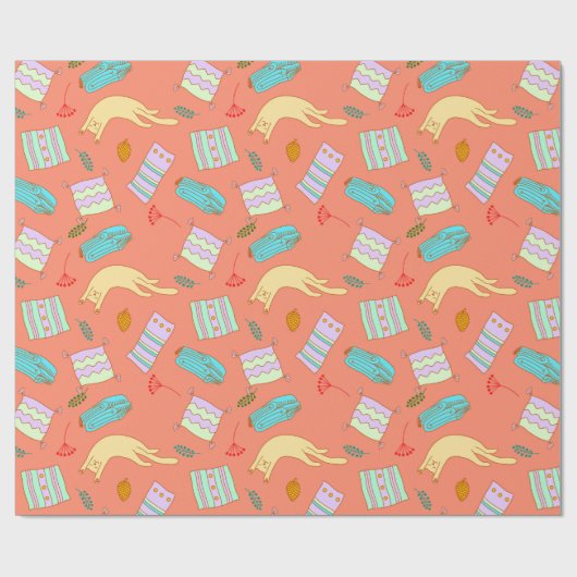 Schattig kattenpapier cadeaupapier (Vlak)