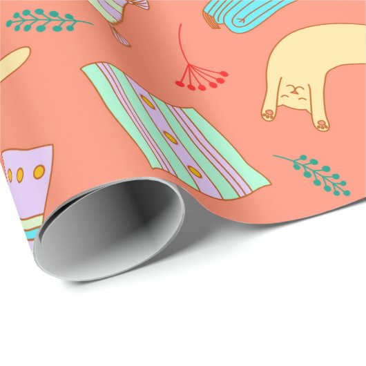 Schattig kattenpapier cadeaupapier (Rol Hoek)