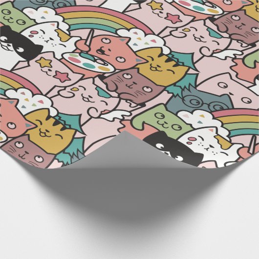 Schattig kattenpapier cadeaupapier (Hoek)