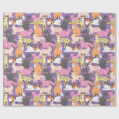 Schattig kattenpapier cadeaupapier (Vlak)
